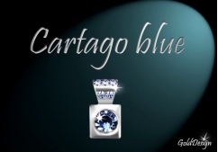 Cartago blue - přívěsek rhodium 